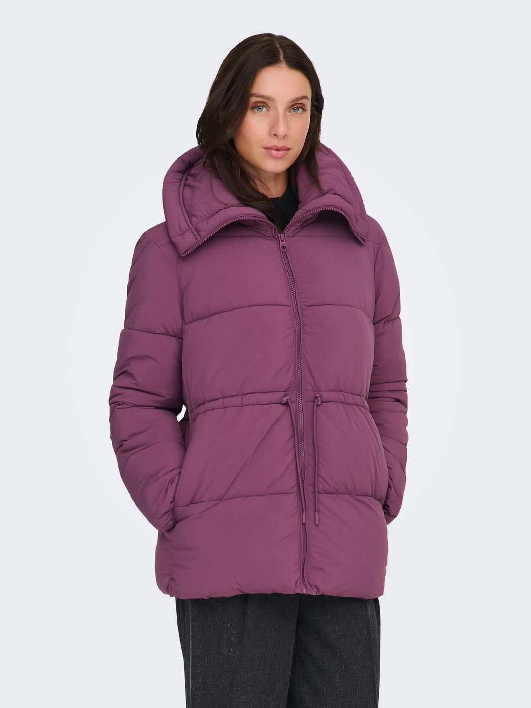 Only ONLLARA JACKET OTW mauve winterjas dames
