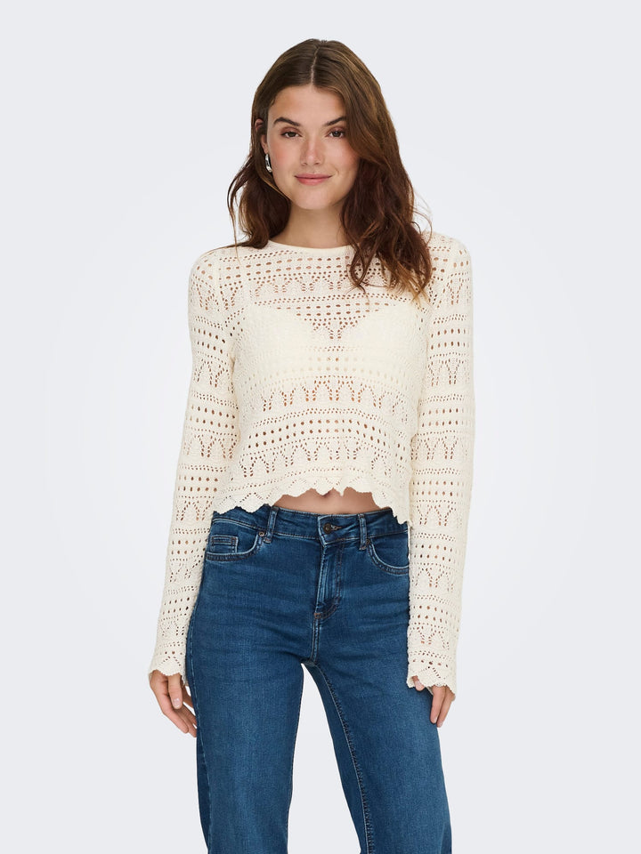 Only 15363049 Elke trui dames off-white