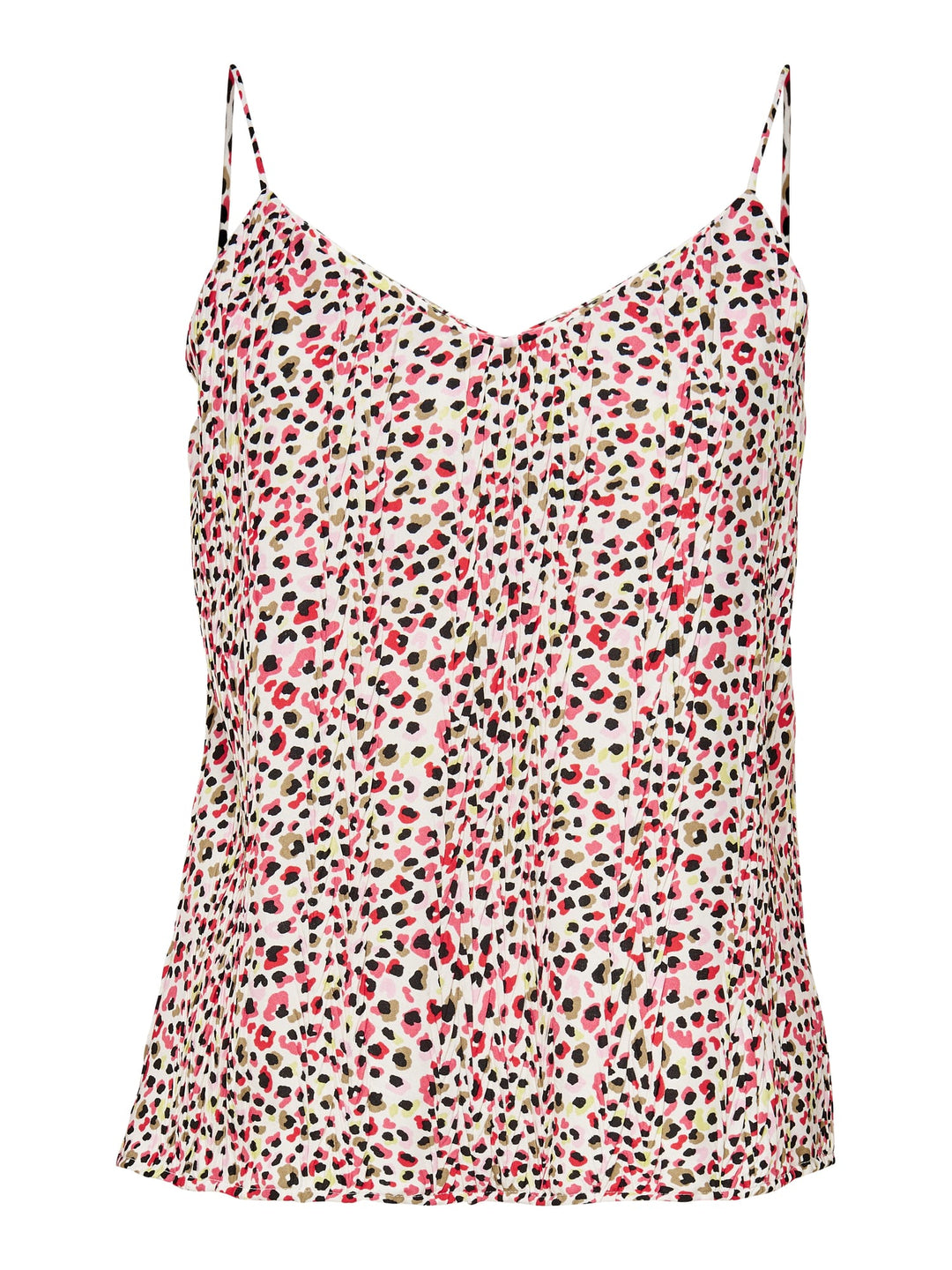 Only ONLDIA LIFE PLISSE SINGLET WVN – dames singlet - Wit Dessin