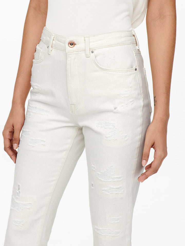 Only 15250099 Fine jeans ecru – dames regular-straight fit - L32