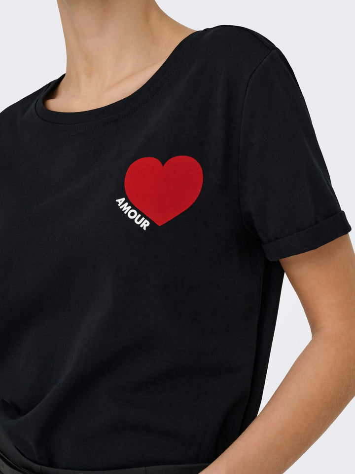 Only Vica T-shirt zwart – dames