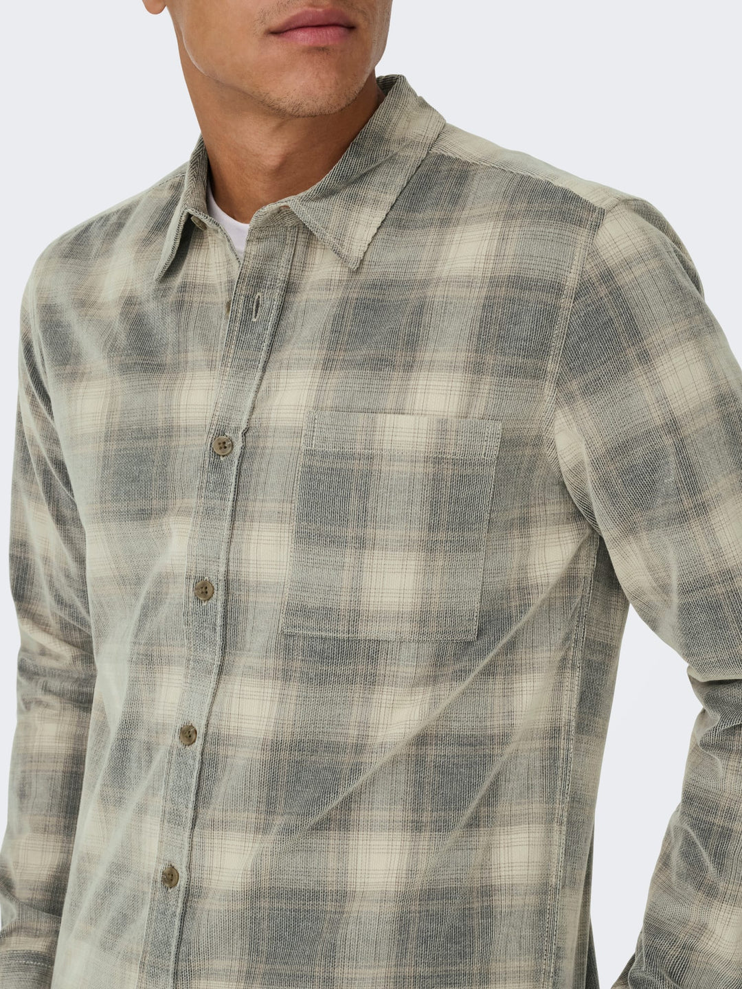 ONLY &amp; SONS 22035776 William overhemd l/m zand dessin – heren