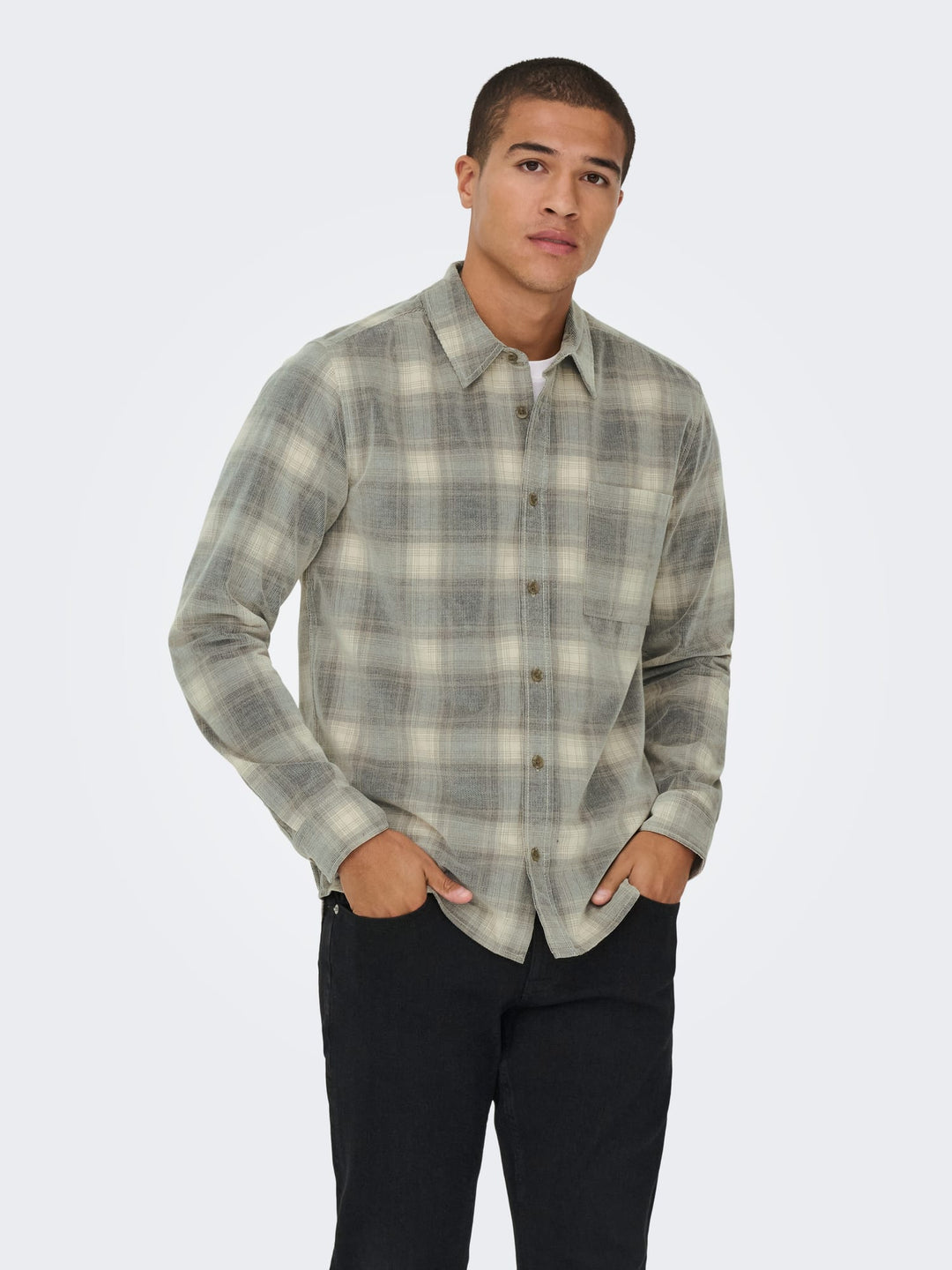 ONLY &amp; SONS 22035776 William overhemd l/m zand dessin – heren