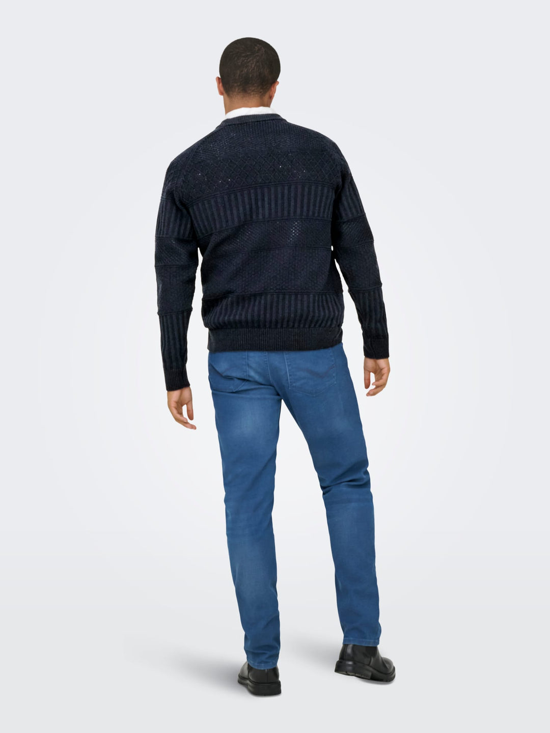 ONLY & SONS ONSALKAN REG CREW KNIT trui heren navy