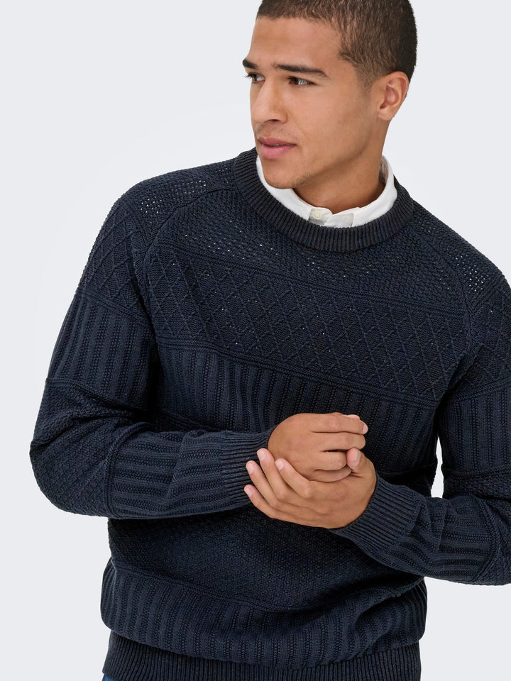 ONLY & SONS 22035797 alkan trui heren navy