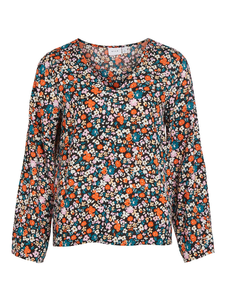Vila Palina blouse zwart dessin – dames top