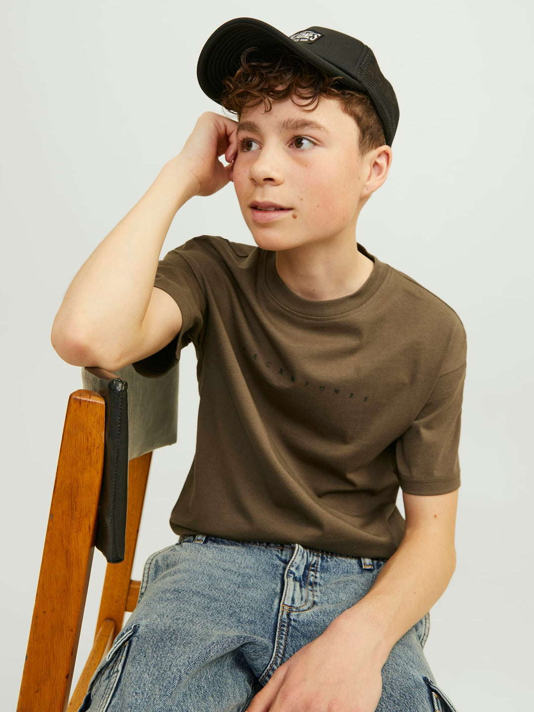 Jack & Jones Kids T-shirt bruin – jongens