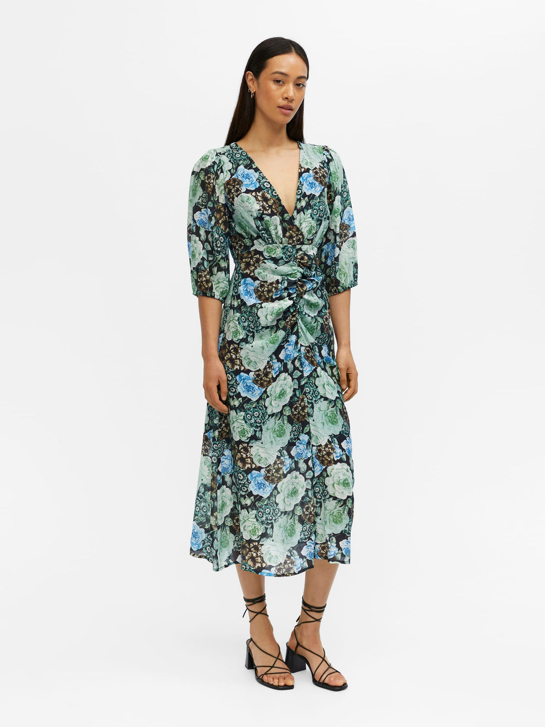 Object Collectors Item Didi midi jurk zwart dessin – dames