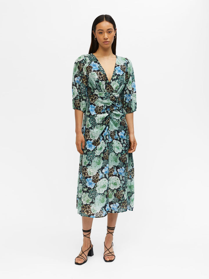 Object Collectors Item Didi midi jurk zwart dessin – dames