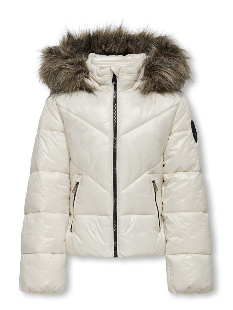 Kids Only KOGFEVER Short Puffer Jacket – meisjes winterjas - Off-white