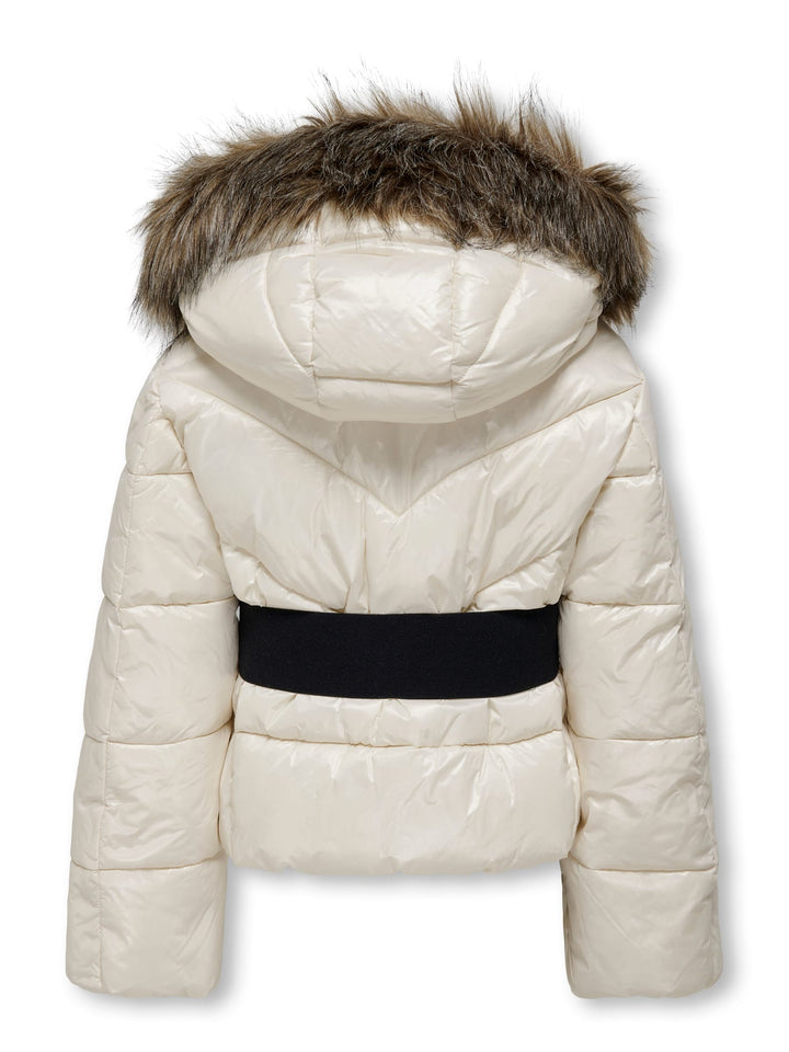 Kids Only KOGFEVER Short Puffer Jacket – meisjes winterjas - Off-white