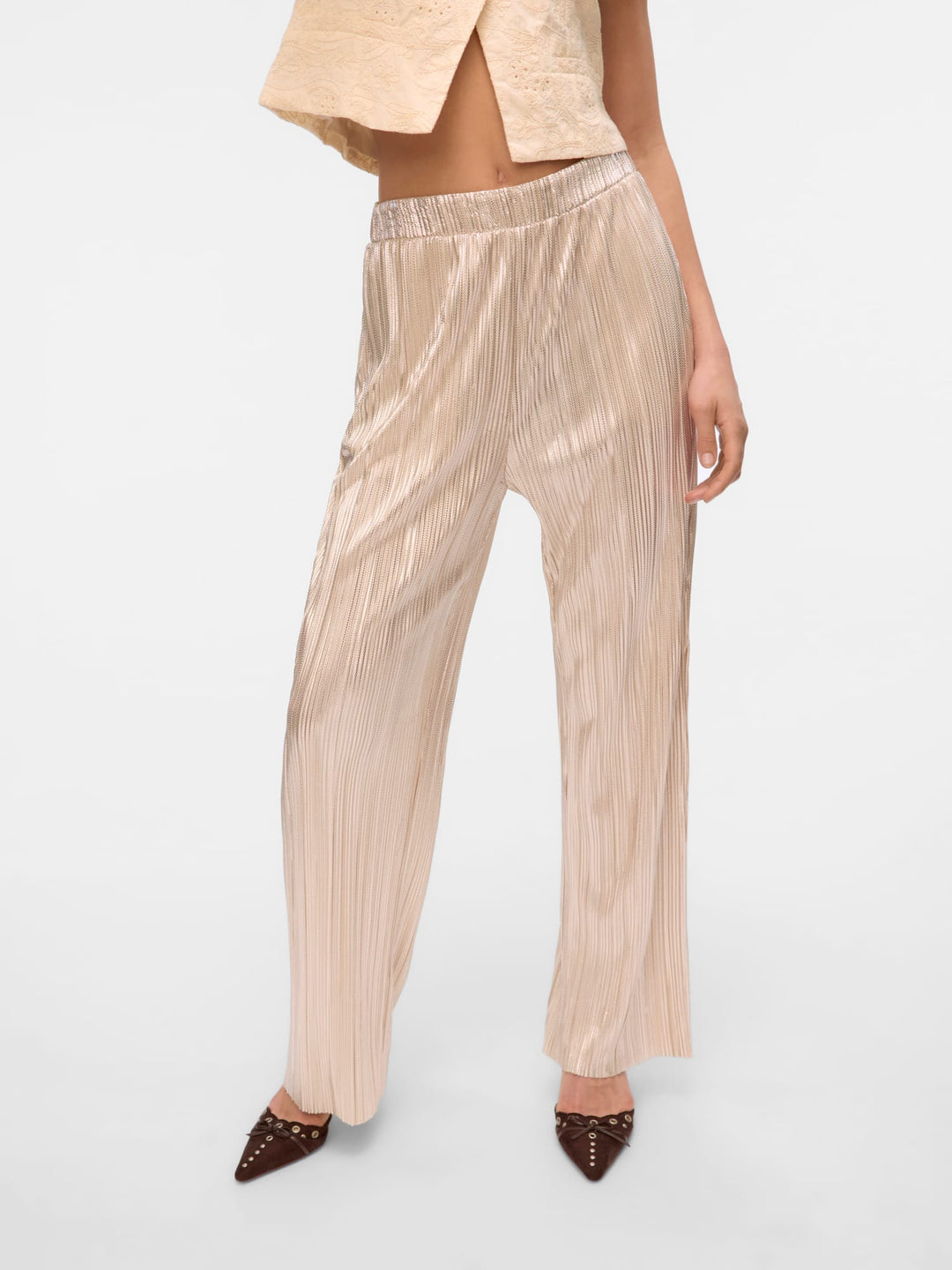 VERO MODA 10329787 Duvi broek met wijde pijpen – dames - Kit