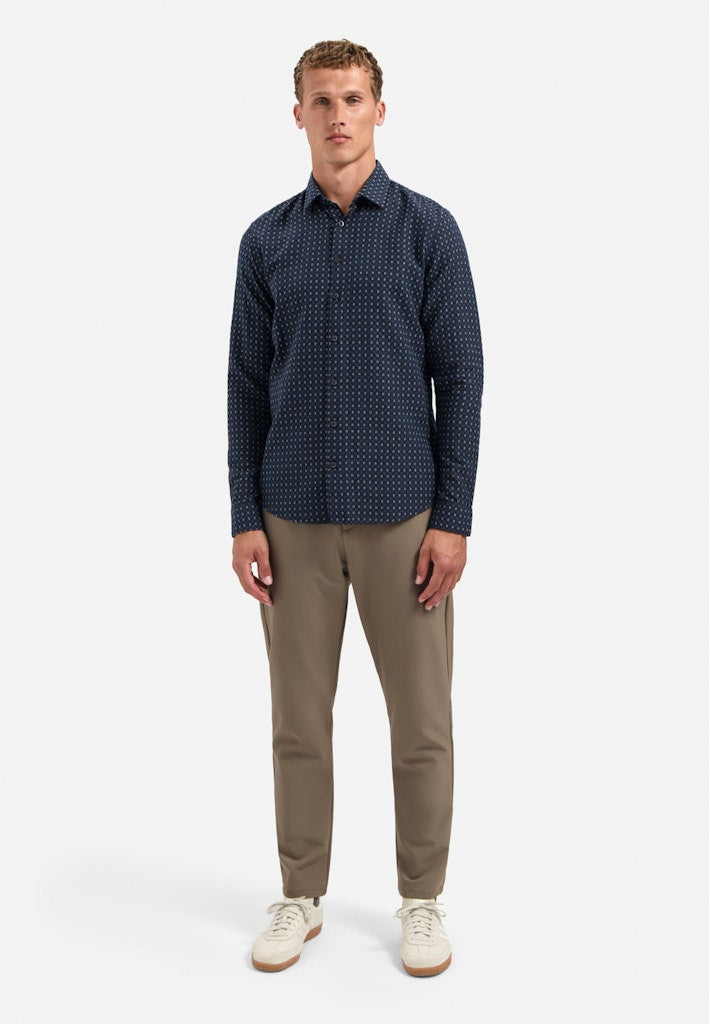 No excess 29450940 overhemd l/m heren blauw dessin