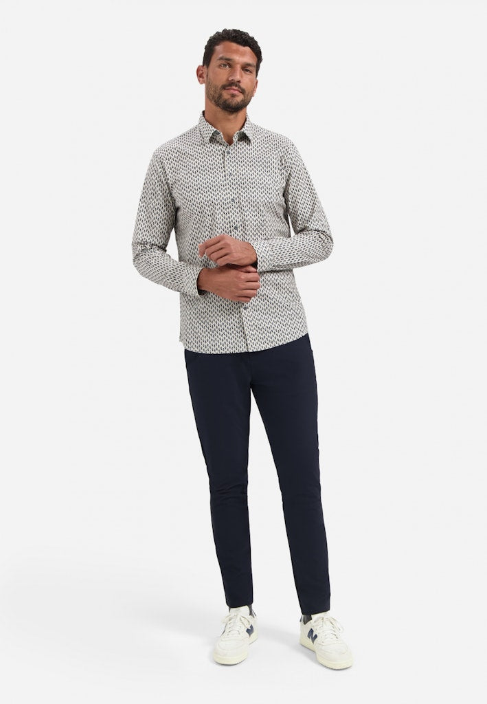 No Excess overhemd l/m ecru dessin – heren