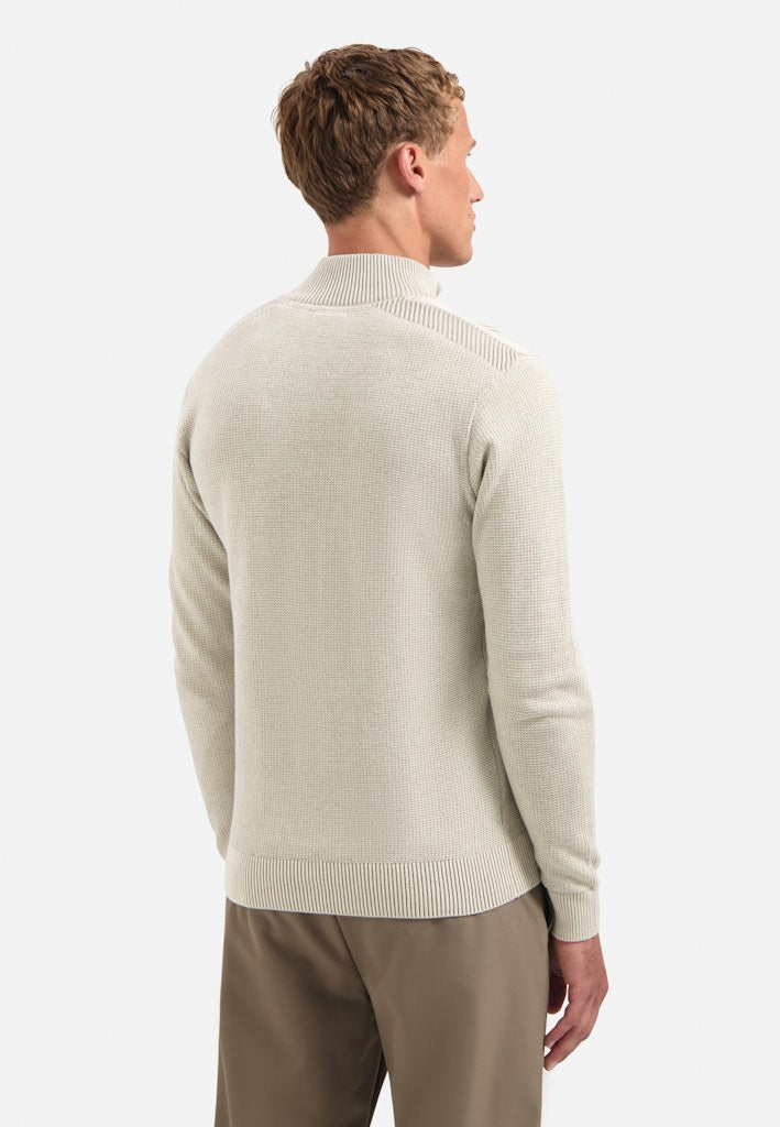 No Excess Pullover Half Zip Plated Structure Knit – heren - Zand