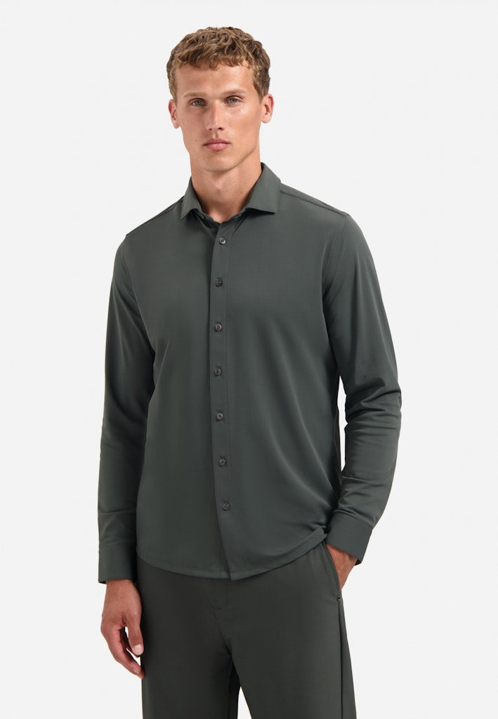 No Excess Shirt Jersey Travel steel – heren overhemd l/m