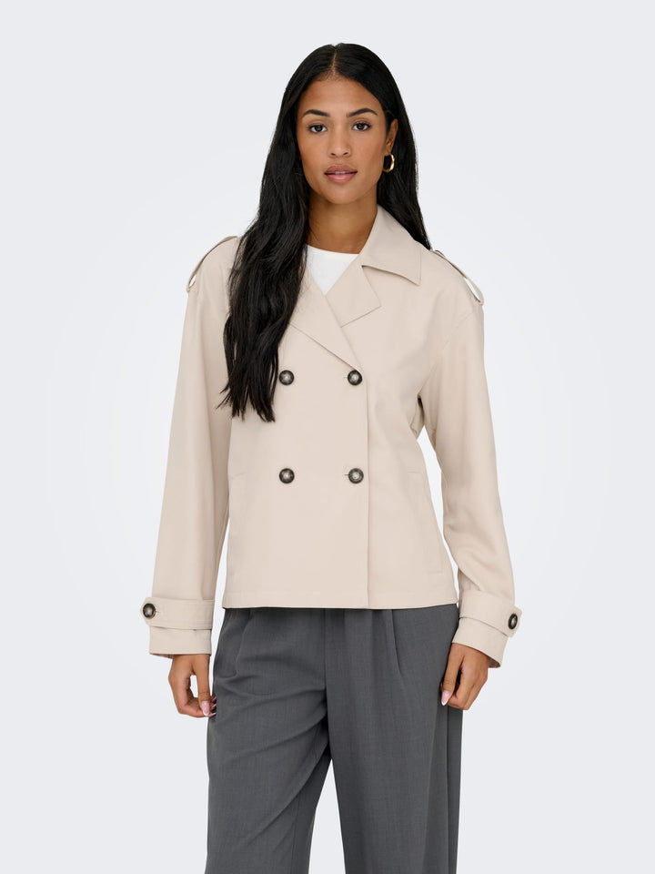 Only 15371053 Hannah trenchcoat beige – dames
