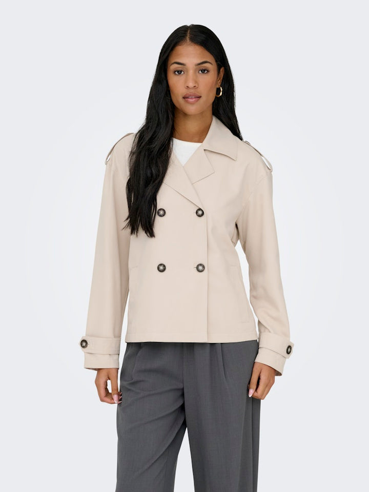 Only 15371053 Hannah trenchcoat beige – dames