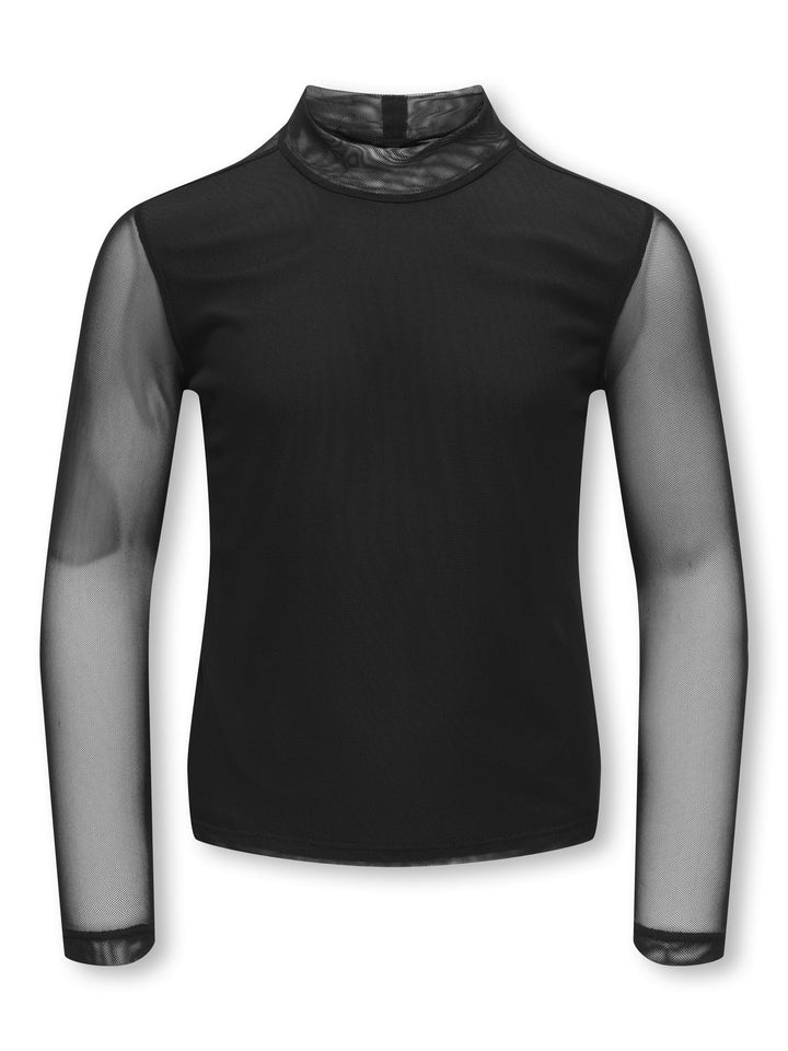 Kids Only KOGERICA LIFE MESH L/S TOP – meisjes - Zwart