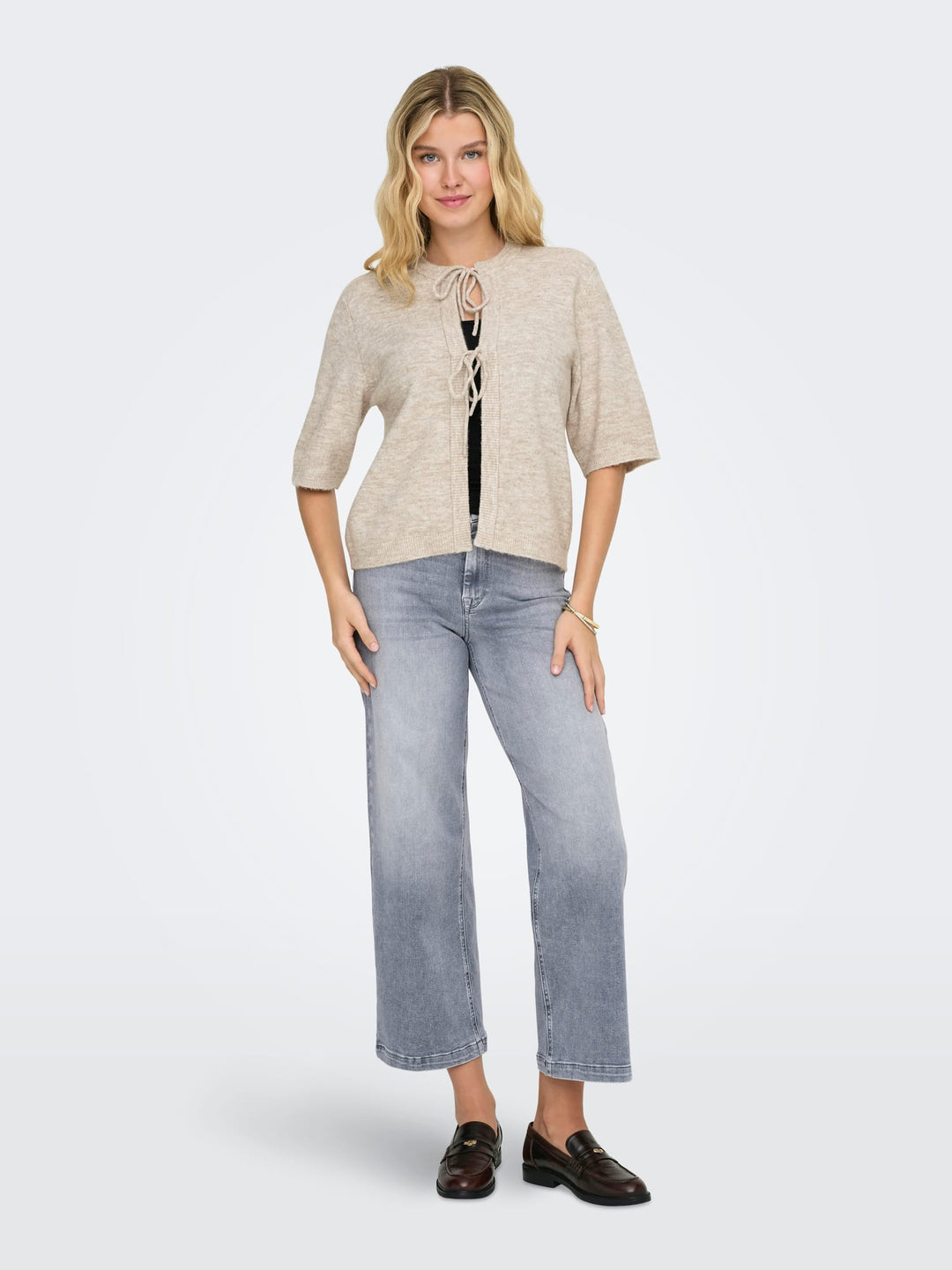 Only ONLSIMONI vest gebreid zand – dames