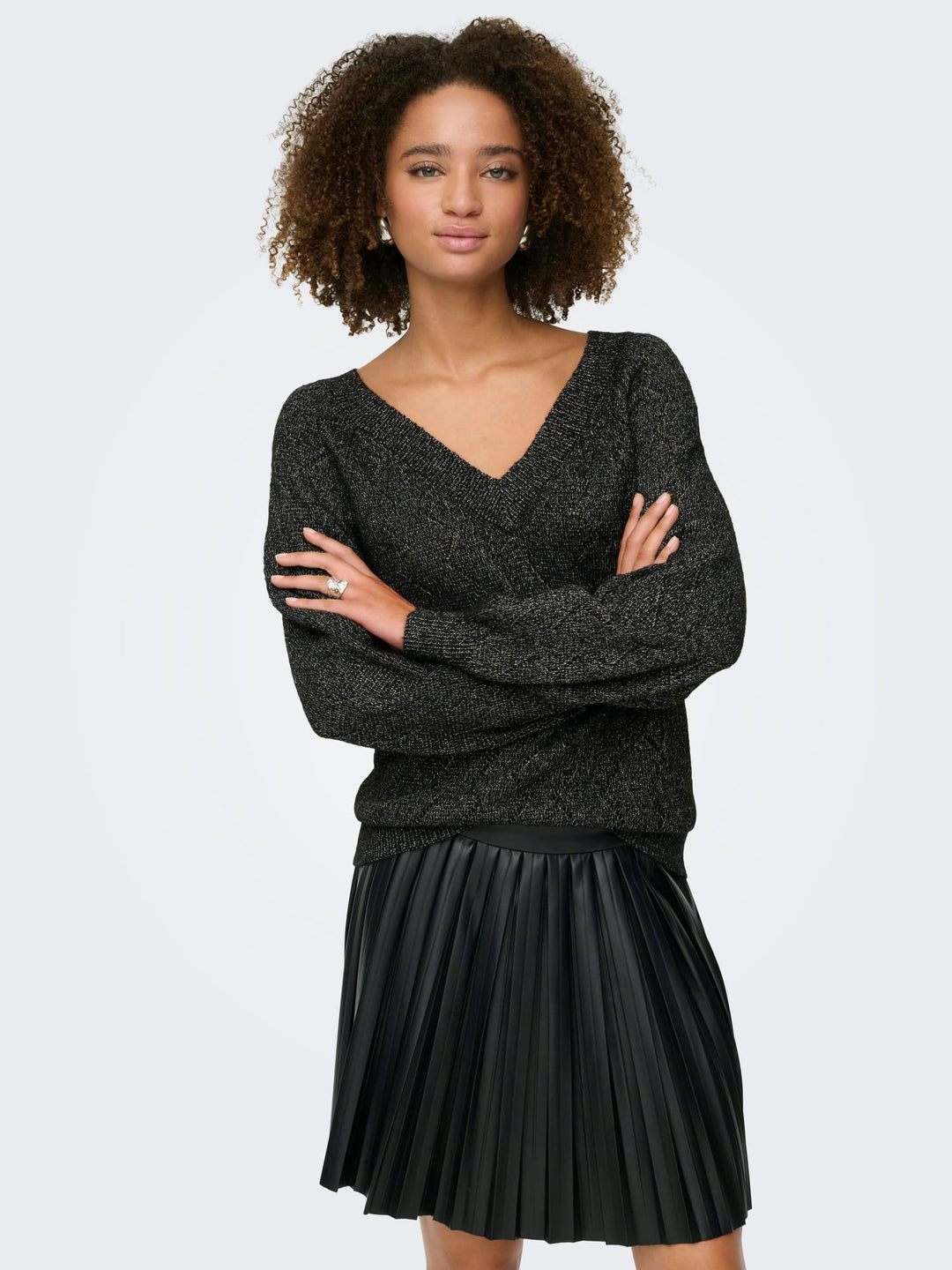 Jacqueline de Yong 15359750 Aspen trui dames zwart dessin