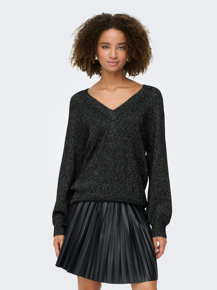 Jacqueline de Yong 15359750 Aspen trui dames zwart dessin