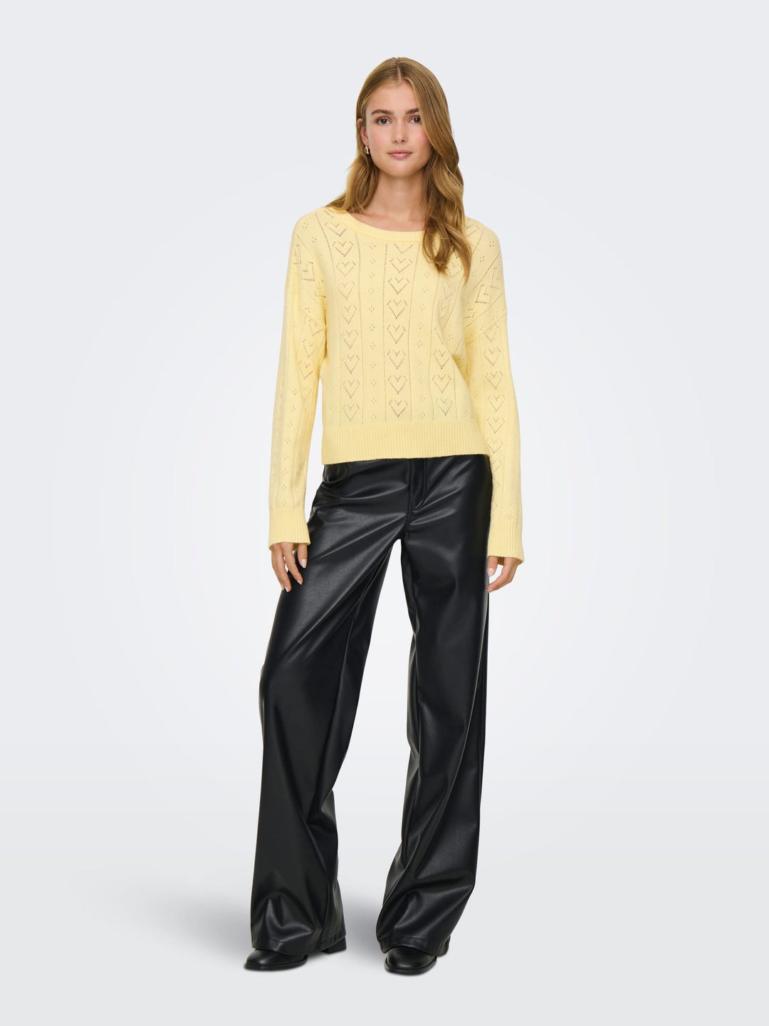 Only ONLISA LIFE LS STRUCT BOXY trui geel – dames