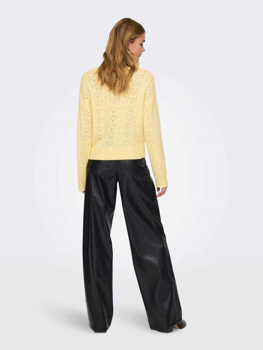 Only ONLISA LIFE LS STRUCT BOXY trui geel – dames