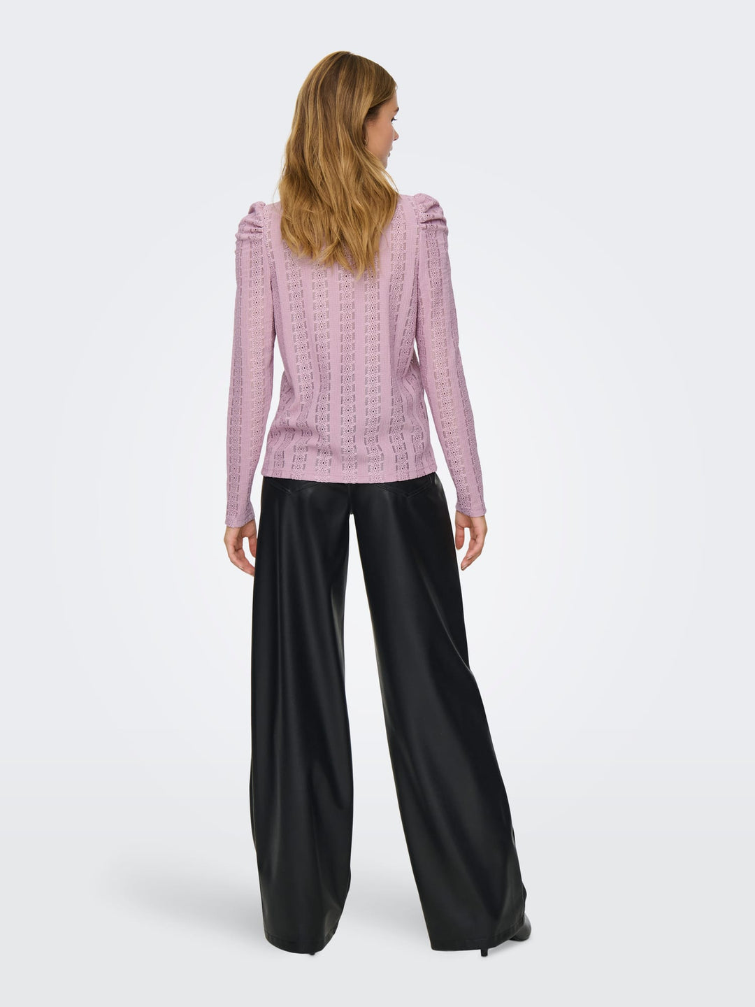 Only ONLMELANIE L/S O-NECK TOP donker rose – dames t-shirt