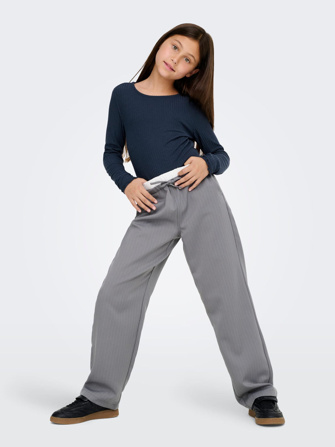 Kids Only wijde pijpen broek grijs melee – meisjes