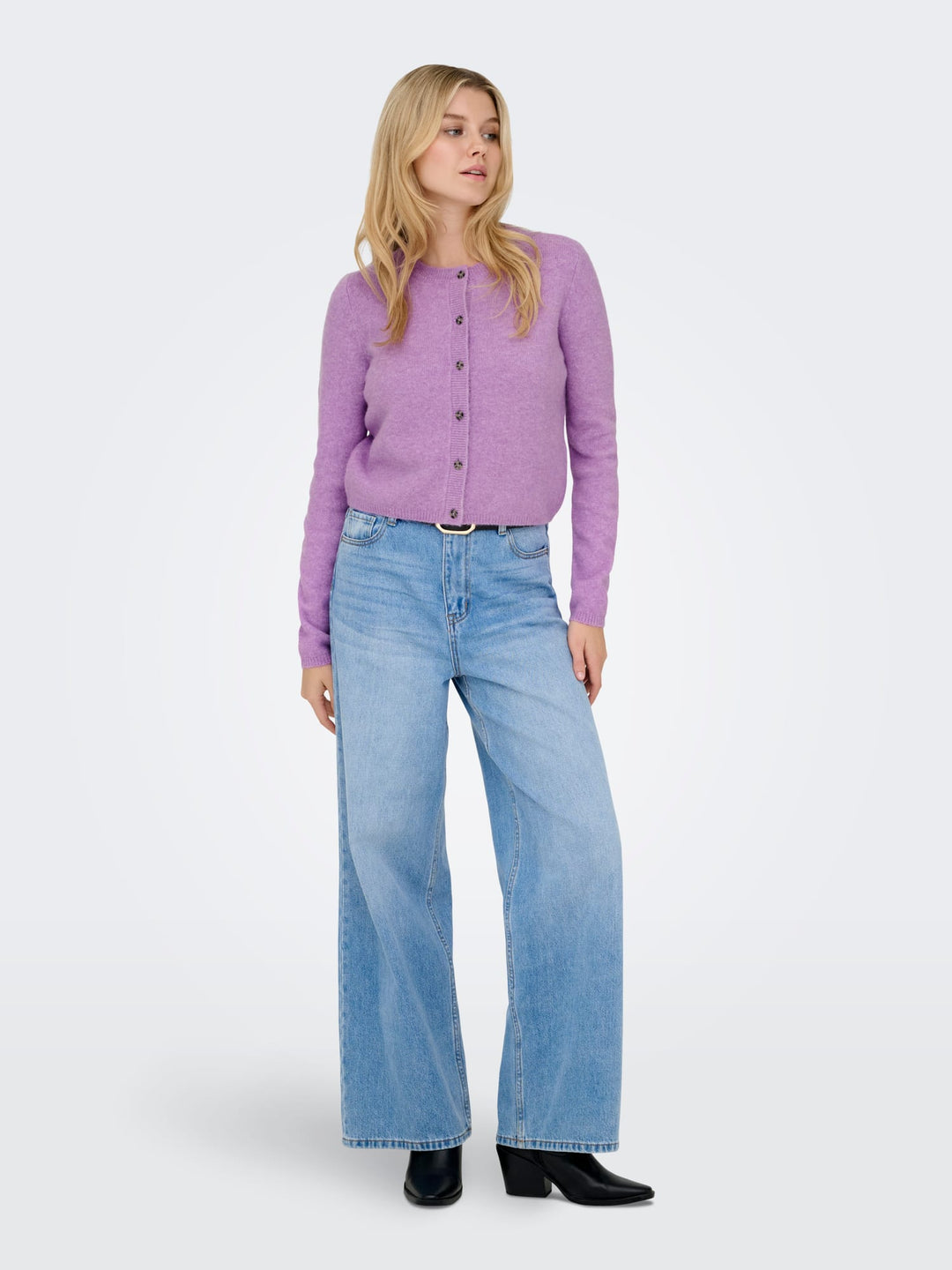 Jacqueline de Yong 15330581 Chloe vest gebreid paars