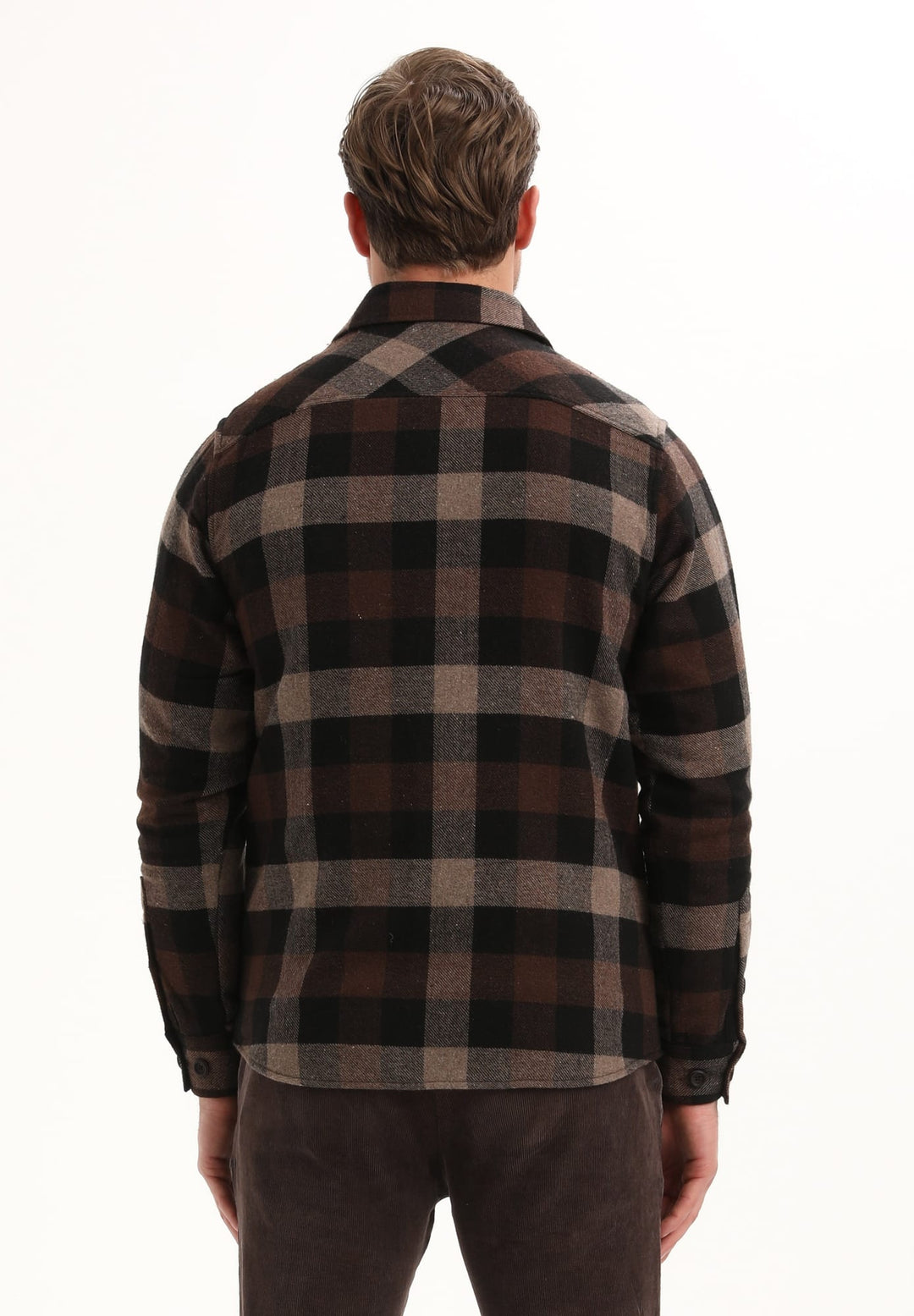 Gabbiano men 335741 overhemd l/m bruin dessin – heren