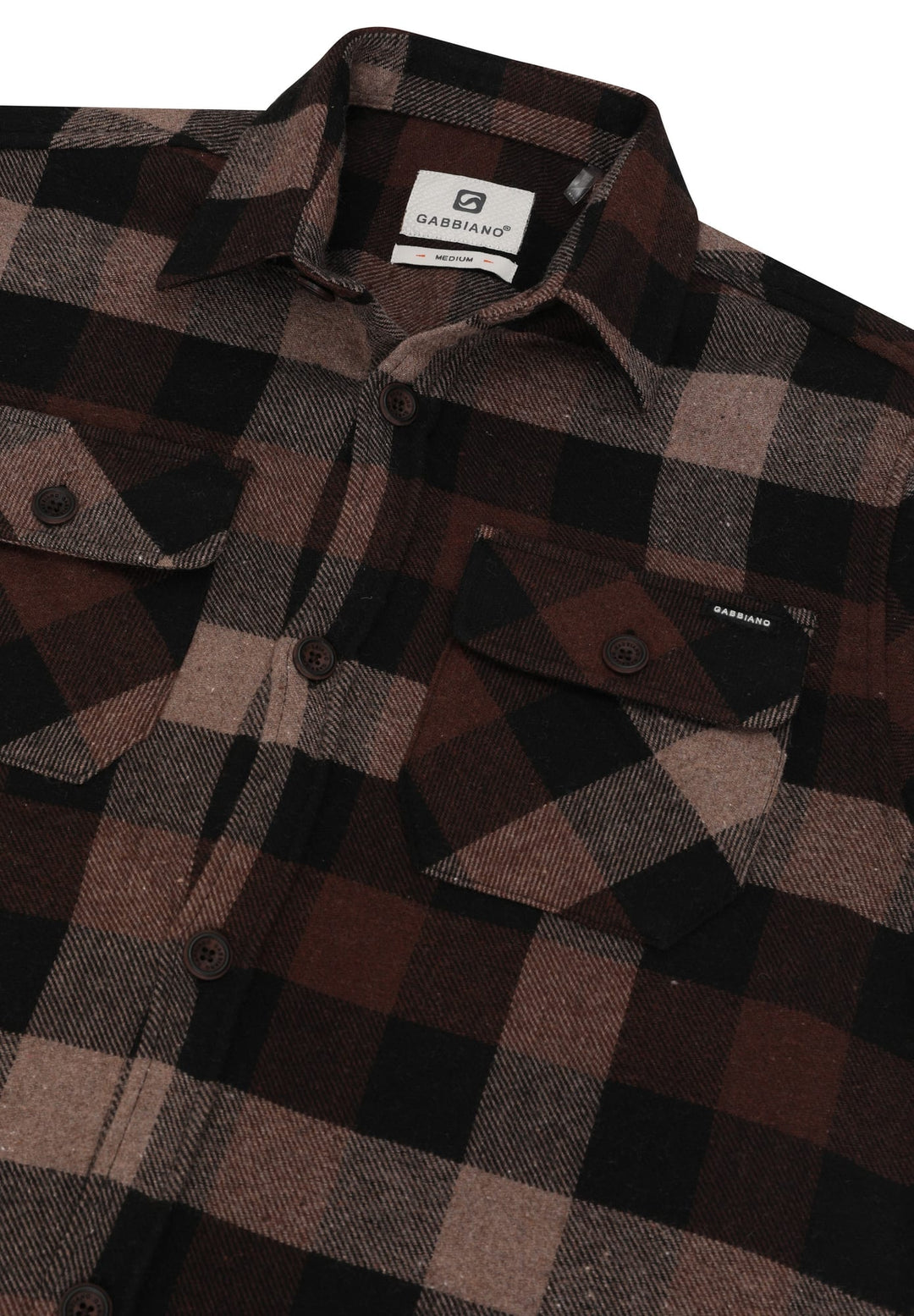 Gabbiano men overhemd l/m bruin dessin – heren
