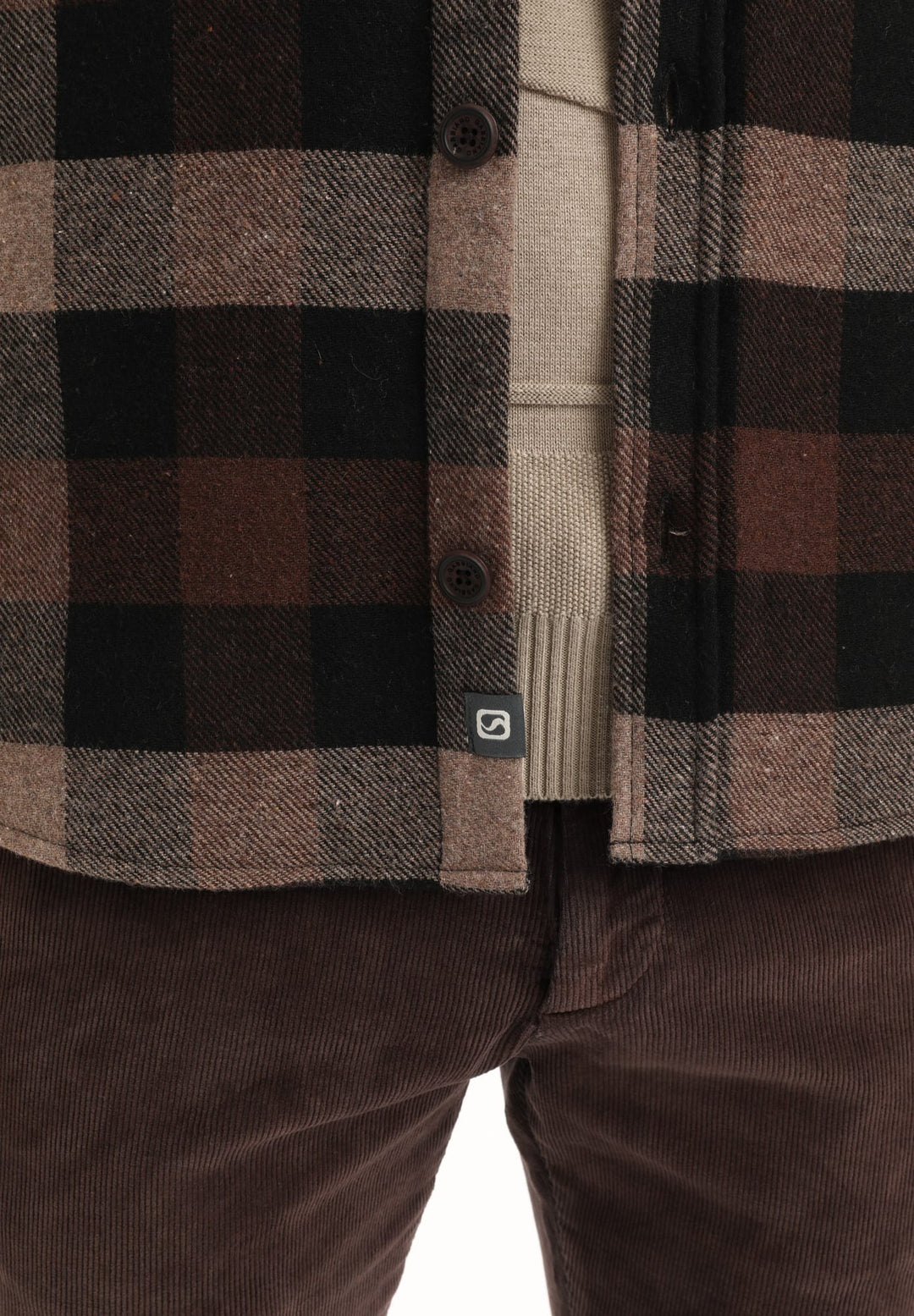 Gabbiano men overhemd l/m bruin dessin – heren