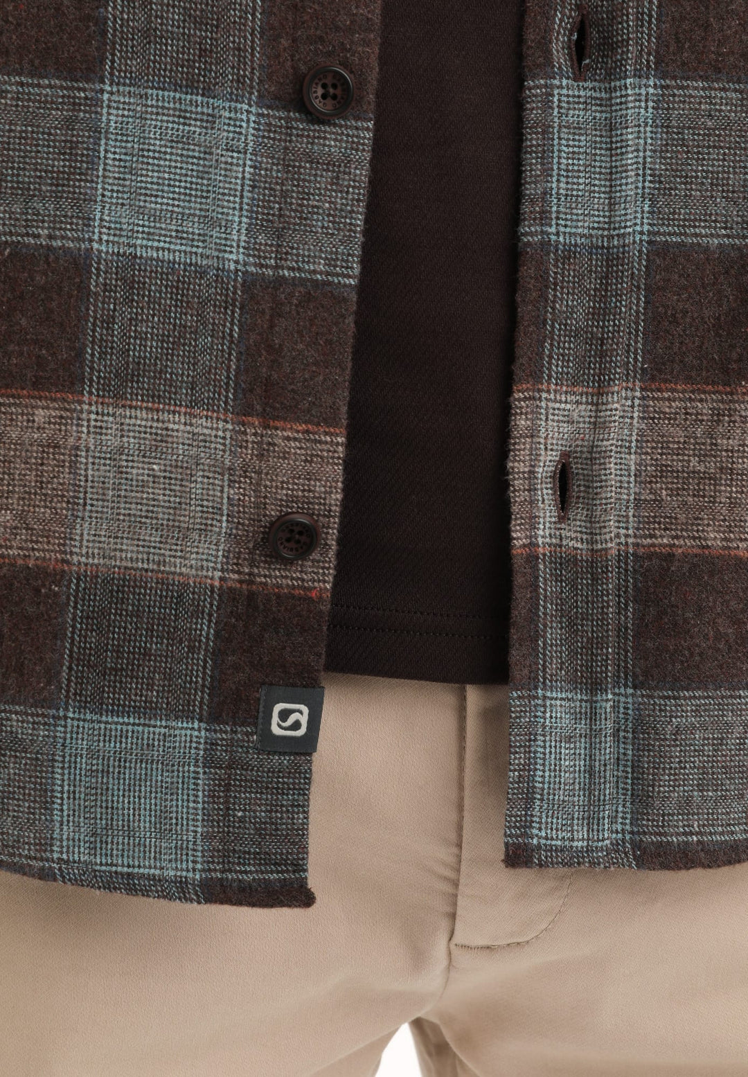 Gabbiano men 335749 overhemd l/m bruin dessin – heren