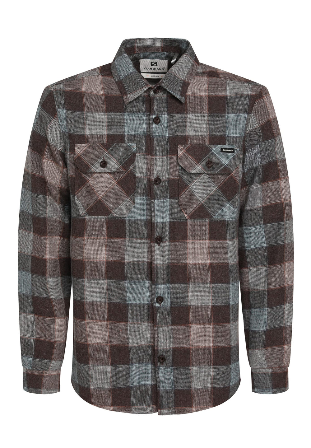 Gabbiano men 335749 overhemd l/m bruin dessin – heren