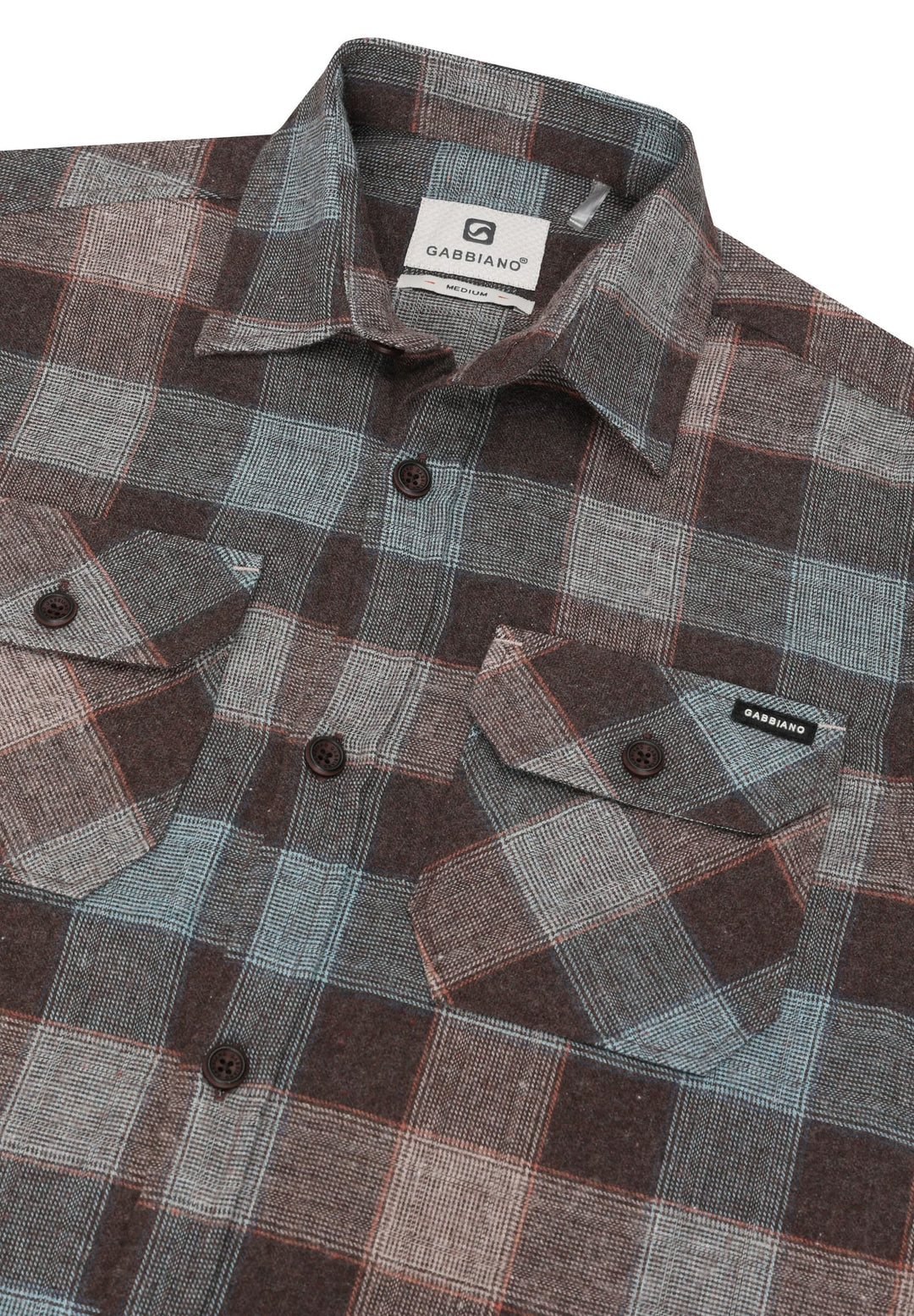 Gabbiano men 335749 overhemd l/m bruin dessin – heren