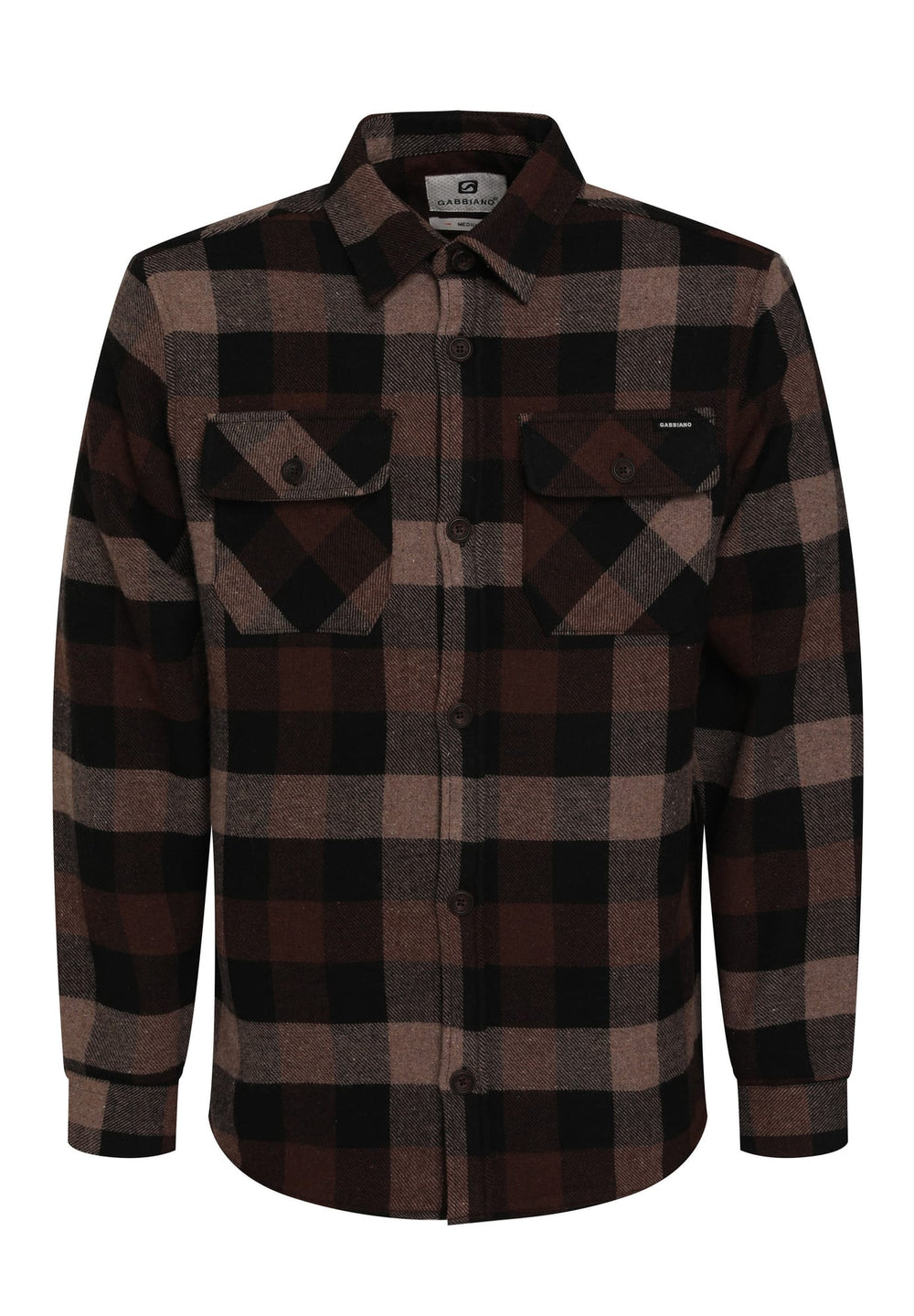 Gabbiano men overhemd l/m bruin dessin – heren