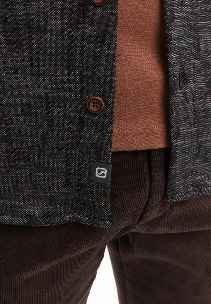 Gabbiano men overhemd l/m zwart dessin – heren