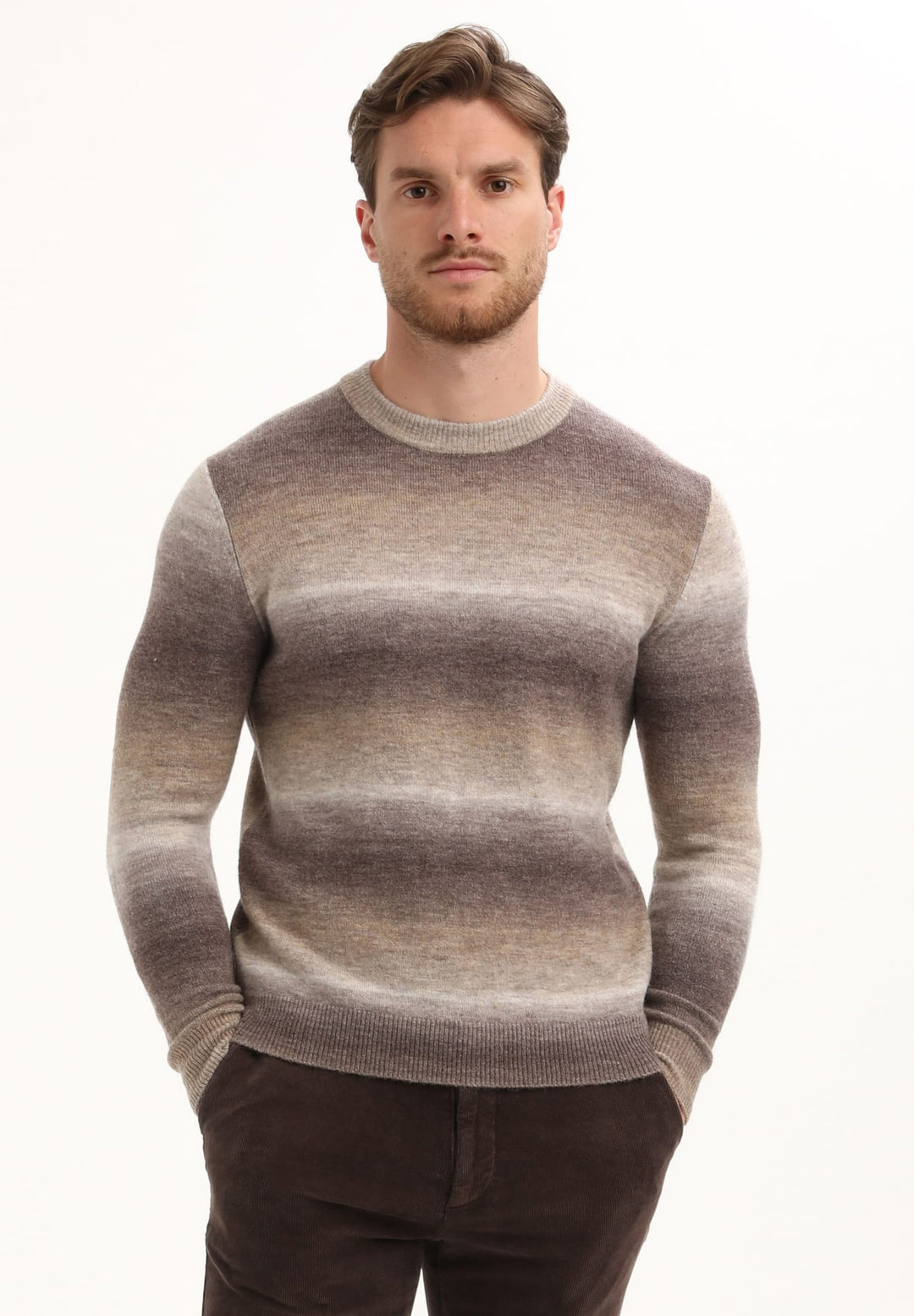 Gabbiano men 615773 trui heren bruin dessin