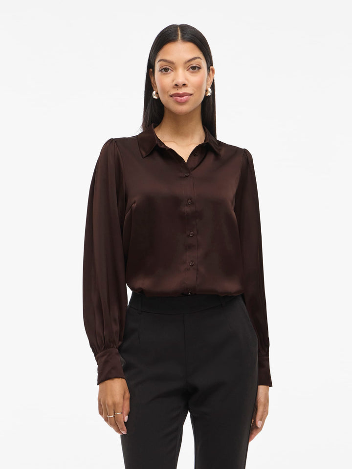 Vila Enna Ravenna blouse bruin – dames