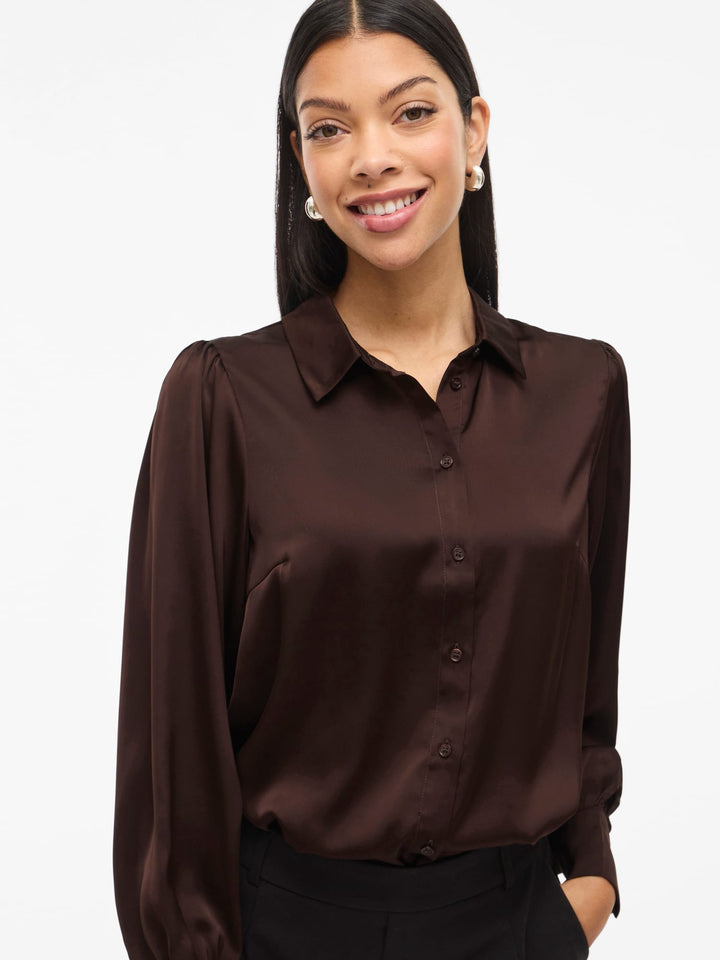 Vila Enna Ravenna blouse bruin – dames
