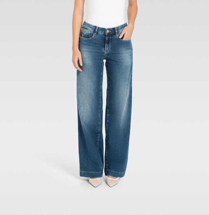 MAC Rich palazzo jeans loose fit dames – blue denim - L32