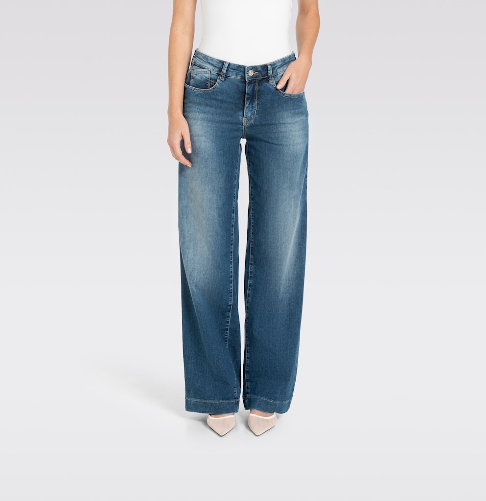 MAC Rich palazzo jeans loose fit dames – blue denim - L32