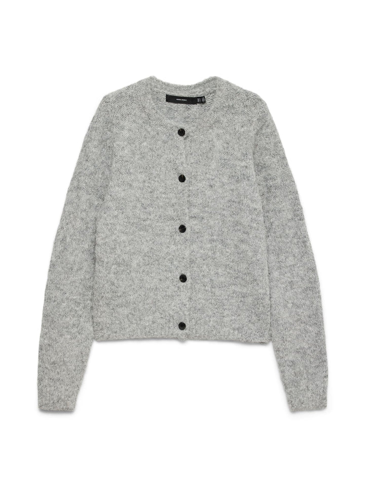 VERO MODA Novah gebreid vest dames – grijs melee
