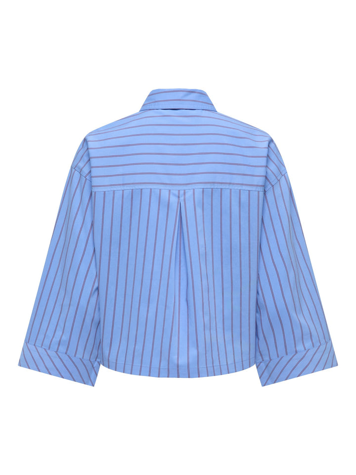 Jacqueline de Yong JDYMIO 7/8 Boxy Shirt – dames blouse - Blauw Dessin