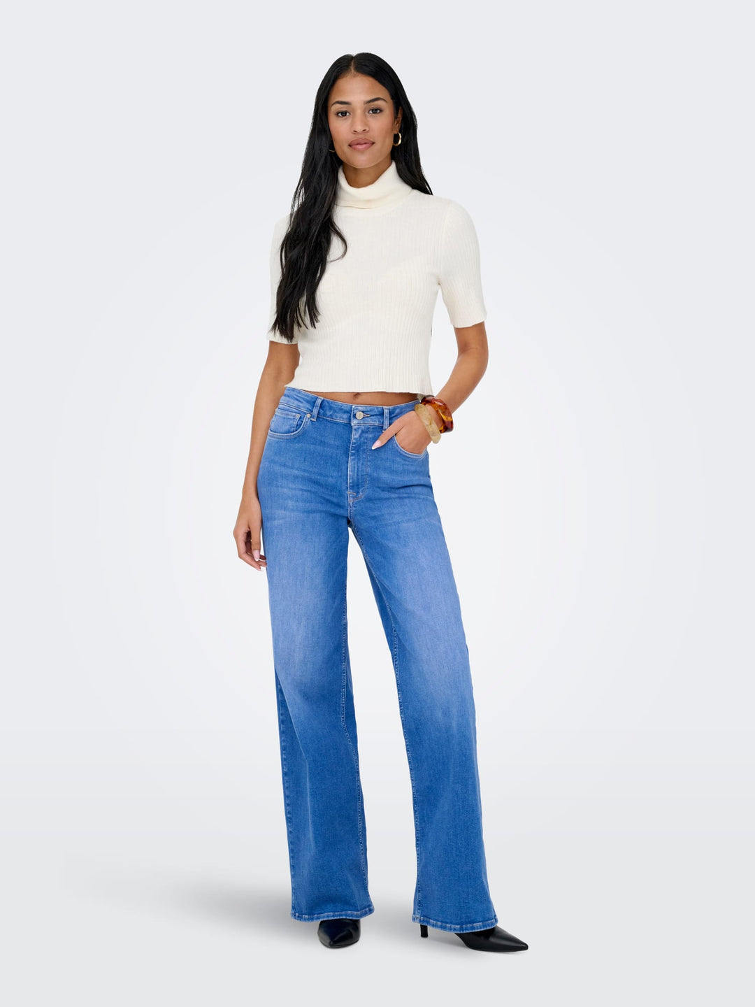 Only Madison wide fit jeans blauw – dames - Blue Denim - L32