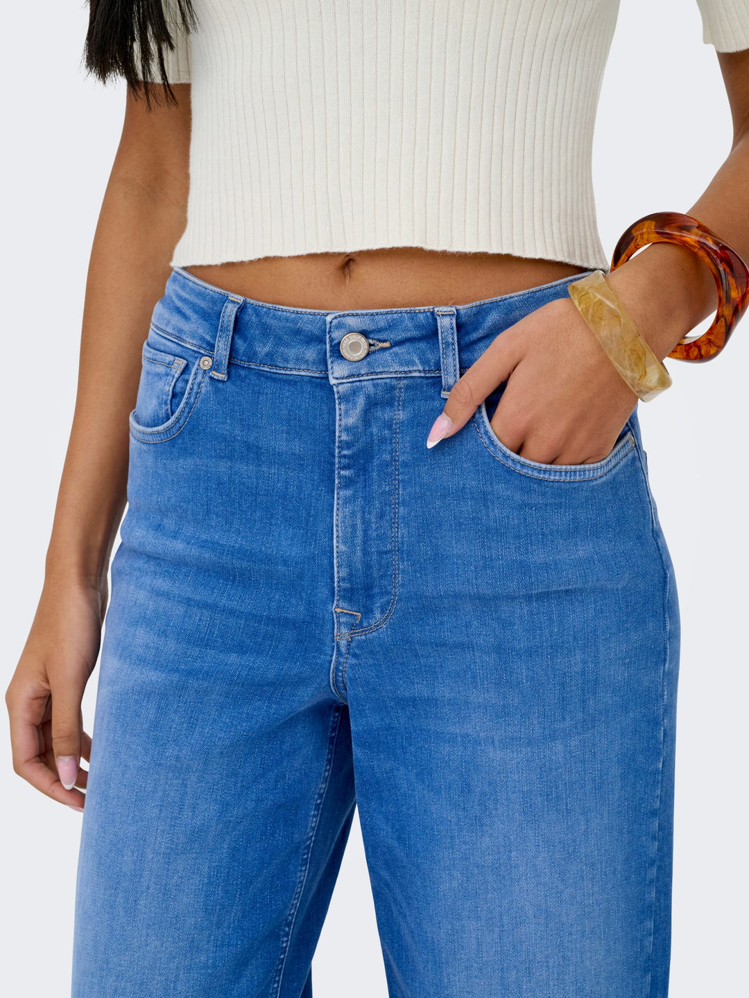 Only Madison jeans loose fit – dames - Blue Denim - L30