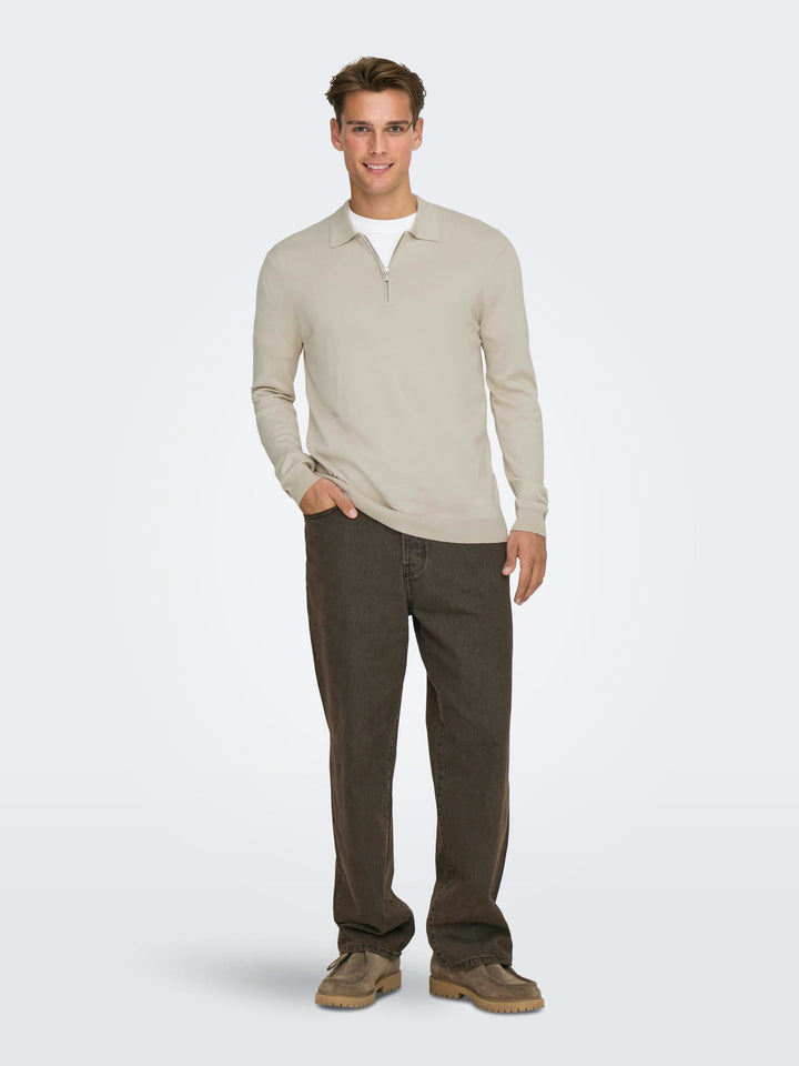 ONLY & SONS 22034225 Wyler polo l/m beige – heren