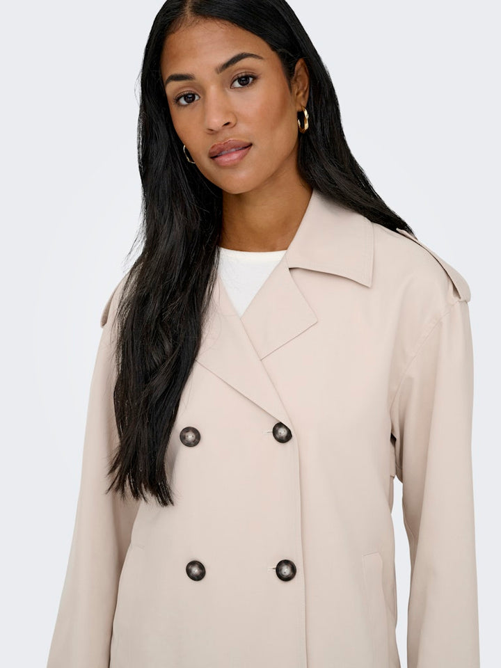 Only 15371053 Hannah trenchcoat beige – dames